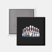Funny Bowling Buttone Niedlich Scanied Bowling Spo Magnet (Vorderseite/Rückseite)