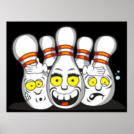 Funny Bowling Buttone, Sport Poster
