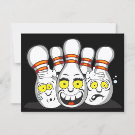 Funny Bowling Buttone, Sport Postkarte