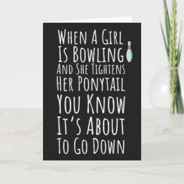 Funny Bowling Card For Her Teen Girls Women Bowler Karte