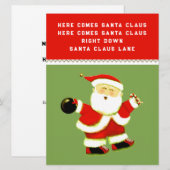 Funny Bowling Christmas Feiertagskarte (Vorne/Hinten)