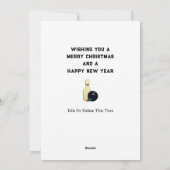 Funny Bowling Christmas Feiertagskarte (Rückseite)