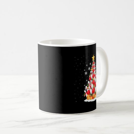 Funny Bowling Christmas Tree Lights Xmas For Men & Kaffeetasse (VorderseiteRechts)
