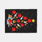 Funny Bowling Christmas Tree Lights Xmas Men Women Fleecedecke (Vorderseite (Horizontal))