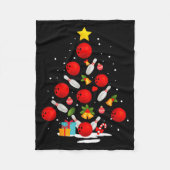 Funny Bowling Christmas Tree Lights Xmas Men Women Fleecedecke (Vorderseite)