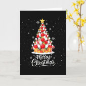 Funny Bowling Christmas Tree Lights Xmas Men Women Karte (Gelbe Blume)