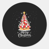 Funny Bowling Christmas Tree Lights Xmas Men Women Runder Aufkleber (Vorderseite)