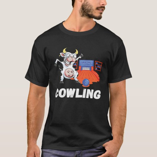 Funny Bowling Cow Bowler Strike Bowling Pin Bowlin T-Shirt (Vorderseite)