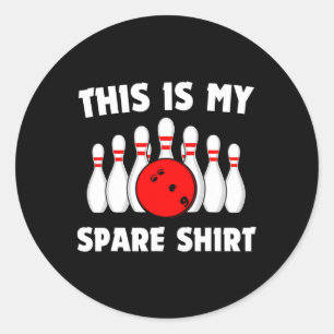 Funny Bowling Das ist mein Shirt Bowling Retro Runder Aufkleber