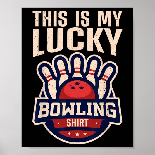 Funny Bowling Design Damen Kinder Bowling Lo Poster (Vorne)
