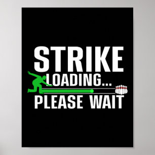 Funny Bowling Design Damen Kinder Bowling Lo Poster