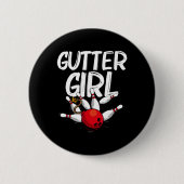 Funny Bowling Design for Girls Women Bowler Bowlin Button (Vorderseite)