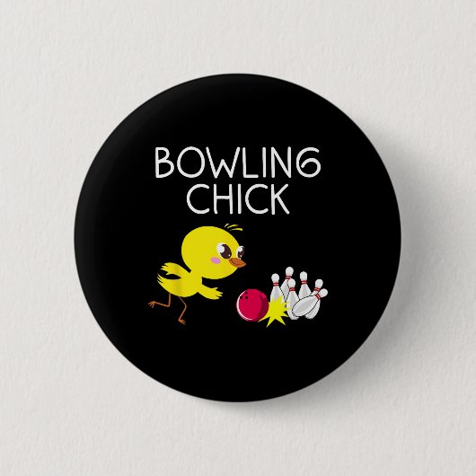 Funny Bowling Design for Girls Women Bowler Bowlin Button (Vorderseite)