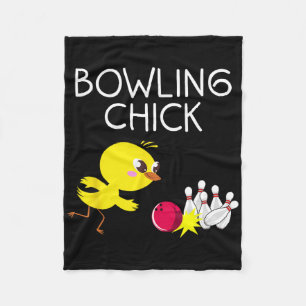Funny Bowling Design for Girls Women Bowler Bowlin Fleecedecke