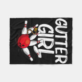 Funny Bowling Design for Girls Women Bowler Bowlin Fleecedecke (Vorderseite (Horizontal))