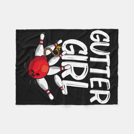 Funny Bowling Design for Girls Women Bowler Bowlin Fleecedecke (Vorderseite (Horizontal))