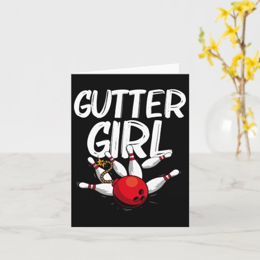 Funny Bowling Design for Girls Women Bowler Bowlin Karte (Gelbe Blume)