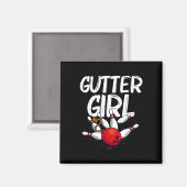 Funny Bowling Design for Girls Women Bowler Bowlin Magnet (Vorderseite/Rückseite)
