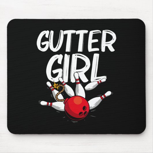 Funny Bowling Design for Girls Women Bowler Bowlin Mousepad (Vorne)