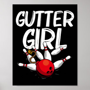 Funny Bowling Design for Girls Women Bowler Bowlin Poster