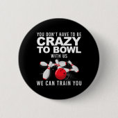 Funny Bowling Design Women Kids Bowler Bow Button (Vorderseite)