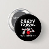 Funny Bowling Design Women Kids Bowler Bow Button (Vorne & Hinten)