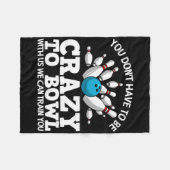 Funny Bowling Design Women Kids Bowler Bow Fleecedecke (Vorderseite (Horizontal))