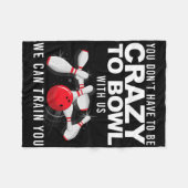 Funny Bowling Design Women Kids Bowler Bow Fleecedecke (Vorderseite (Horizontal))