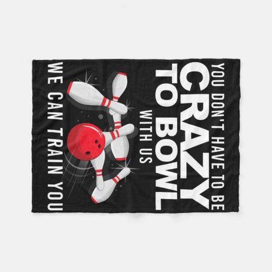 Funny Bowling Design Women Kids Bowler Bow Fleecedecke (Vorderseite (Horizontal))