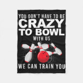 Funny Bowling Design Women Kids Bowler Bow Fleecedecke (Vorderseite)