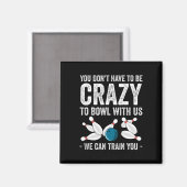 Funny Bowling Design Women Kids Bowler Bow Magnet (Vorderseite/Rückseite)