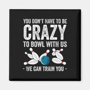 Funny Bowling Design Women Kids Bowler Bow Magnet