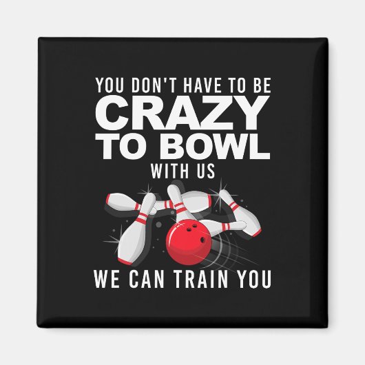 Funny Bowling Design Women Kids Bowler Bow Magnet (Vorne)