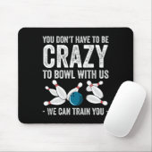 Funny Bowling Design Women Kids Bowler Bow Mousepad (Mit Mouse)
