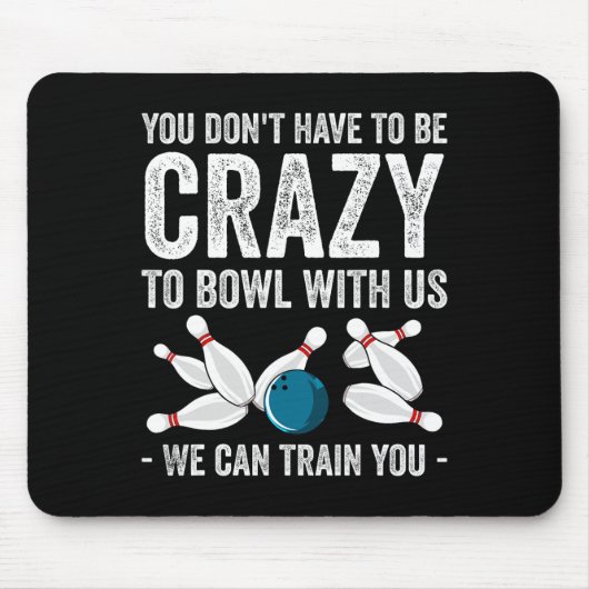 Funny Bowling Design Women Kids Bowler Bow Mousepad (Vorne)