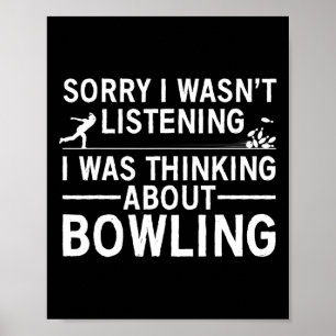 Funny Bowling Design Women Kids Bowler Bow Poster