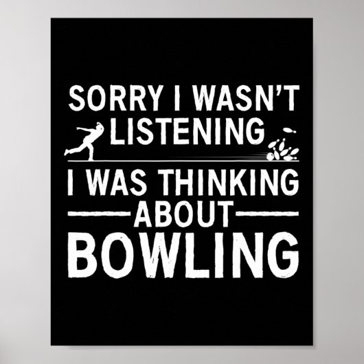 Funny Bowling Design Women Kids Bowler Bow Poster (Vorne)