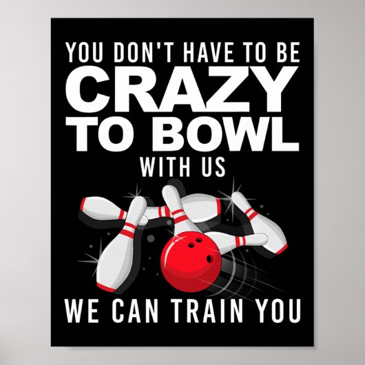 Funny Bowling Design Women Kids Bowler Bow Poster (Vorne)