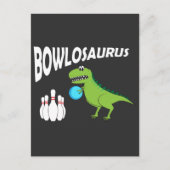 Funny Bowling Dino - Dinosaur Bowler Geschenkidee Postkarte (Vorderseite)