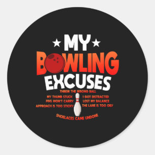 Funny Bowling entschuldigt Sprichwort Geschenke Runder Aufkleber
