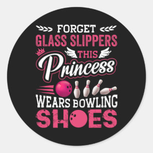Funny Bowling for Women Girls Kinder Mama Ehefrau Runder Aufkleber