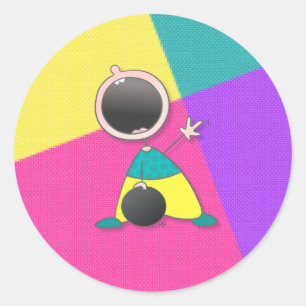 Funny Bowling   Funny Kid Bowling Runder Aufkleber