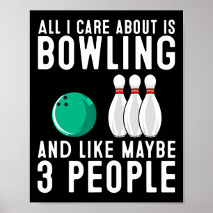 Funny Bowling Geschenk für Frauen Männer Cool Bowl Poster
