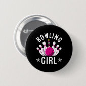Funny Bowling Geschenk für Kinder Cool Bowler Girl Button (Vorne & Hinten)