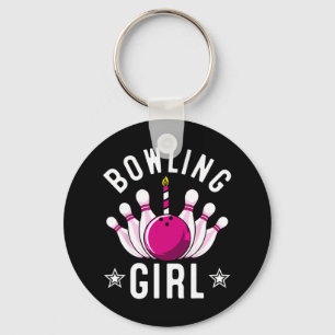 Funny Bowling Geschenk für Kinder Cool Bowler Girl Schlüsselanhänger
