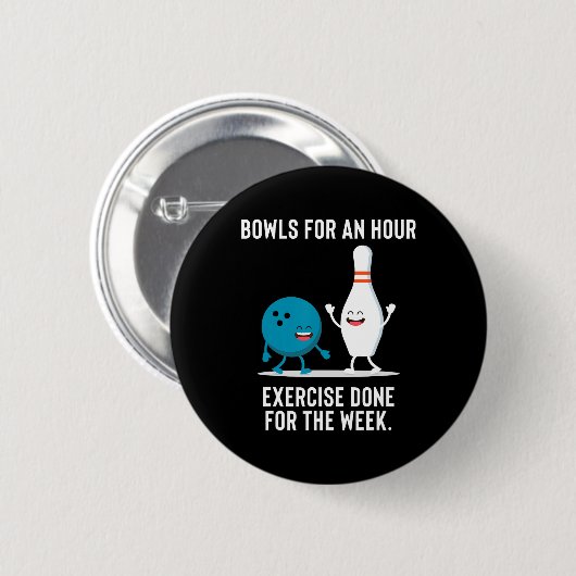 Funny Bowling Geschenk für Männer Frauen oder faul Button (Vorne & Hinten)