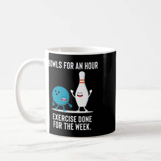 Funny Bowling Geschenk für Männer Frauen oder faul Kaffeetasse (Links)