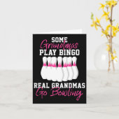Funny Bowling Geschenk für Oma Karte (Gelbe Blume)