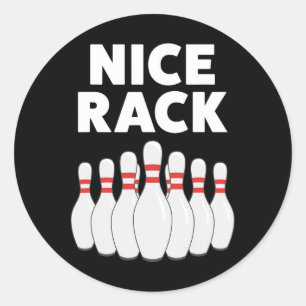 Funny Bowling Geschenk Shirt für Männer oder Vater Runder Aufkleber