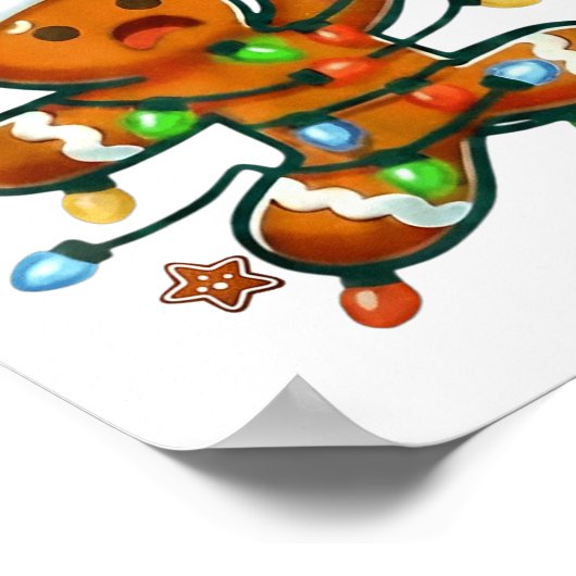 Funny Bowling Gingerbread Cookie Lights Oh Snap Gi Poster (Ecke)